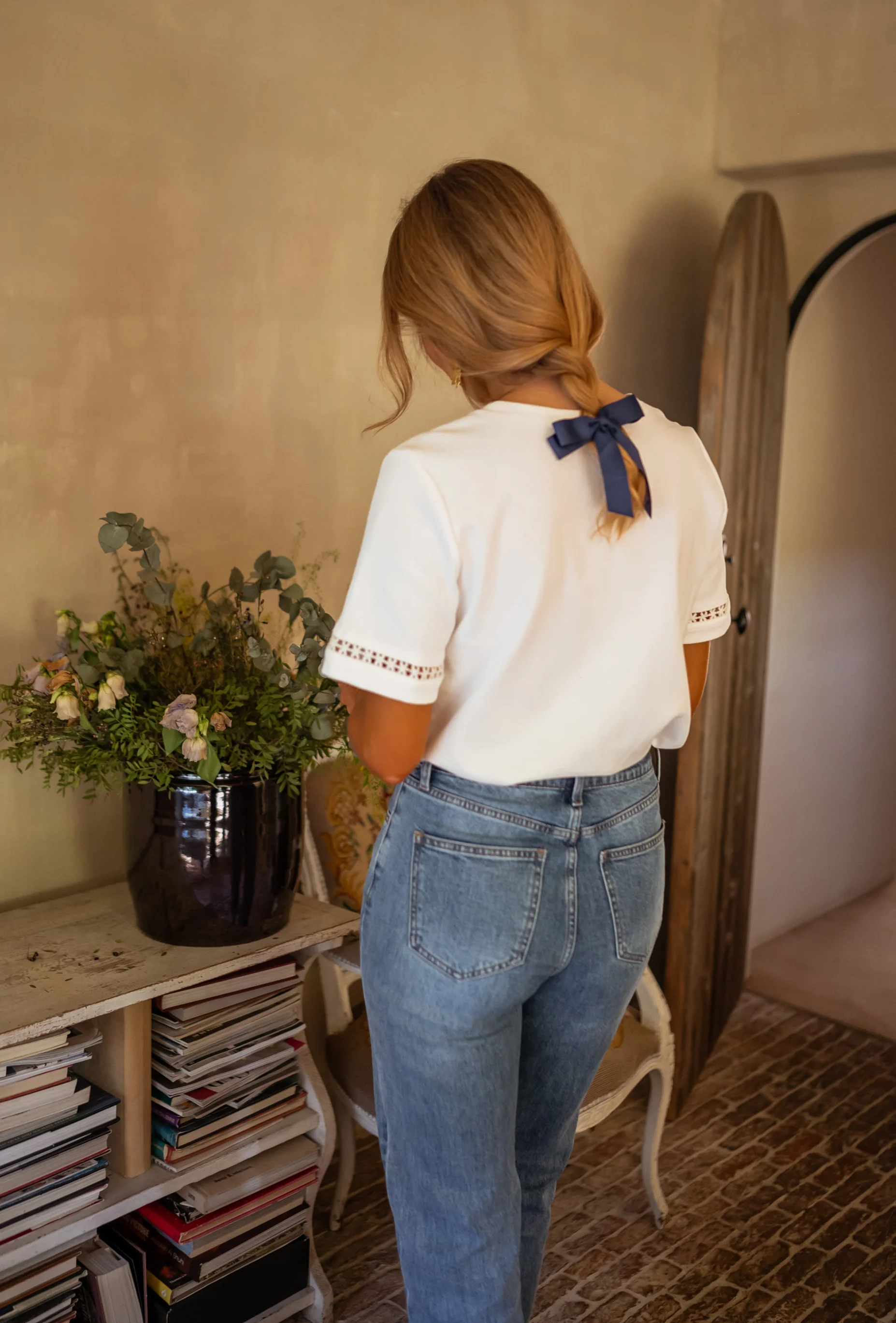White Embroidered Romina T-Shirt - Image 3