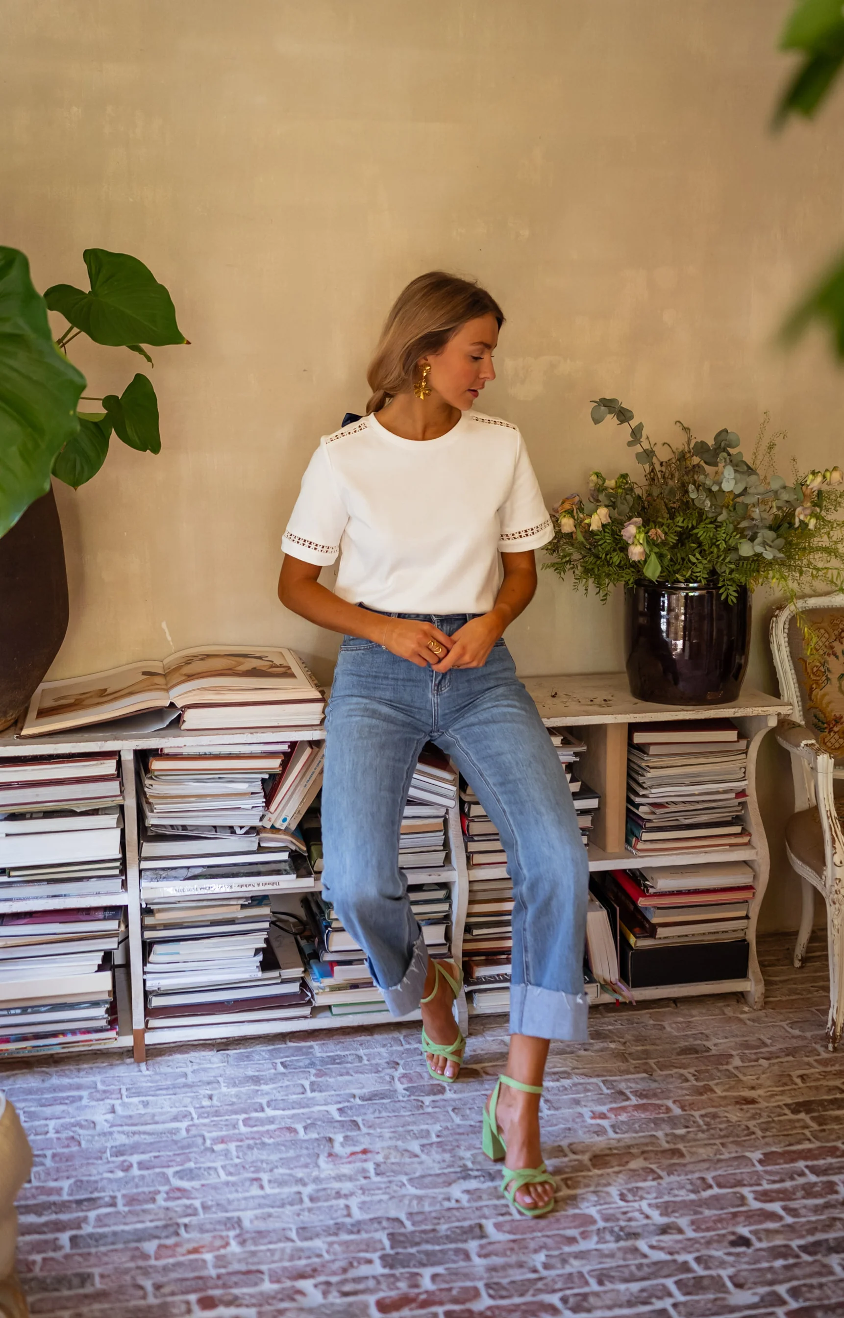 White Embroidered Romina T-Shirt - Image 6
