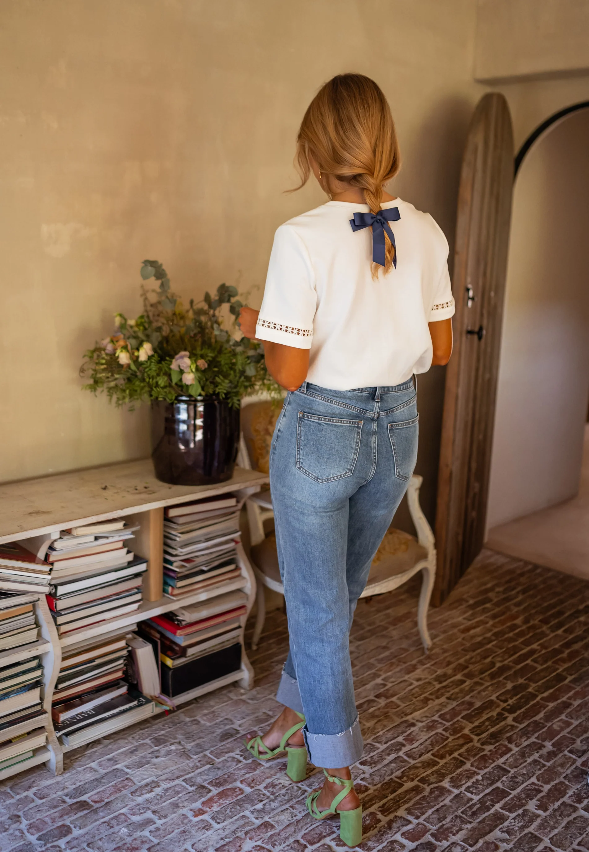 White Embroidered Romina T-Shirt - Image 7