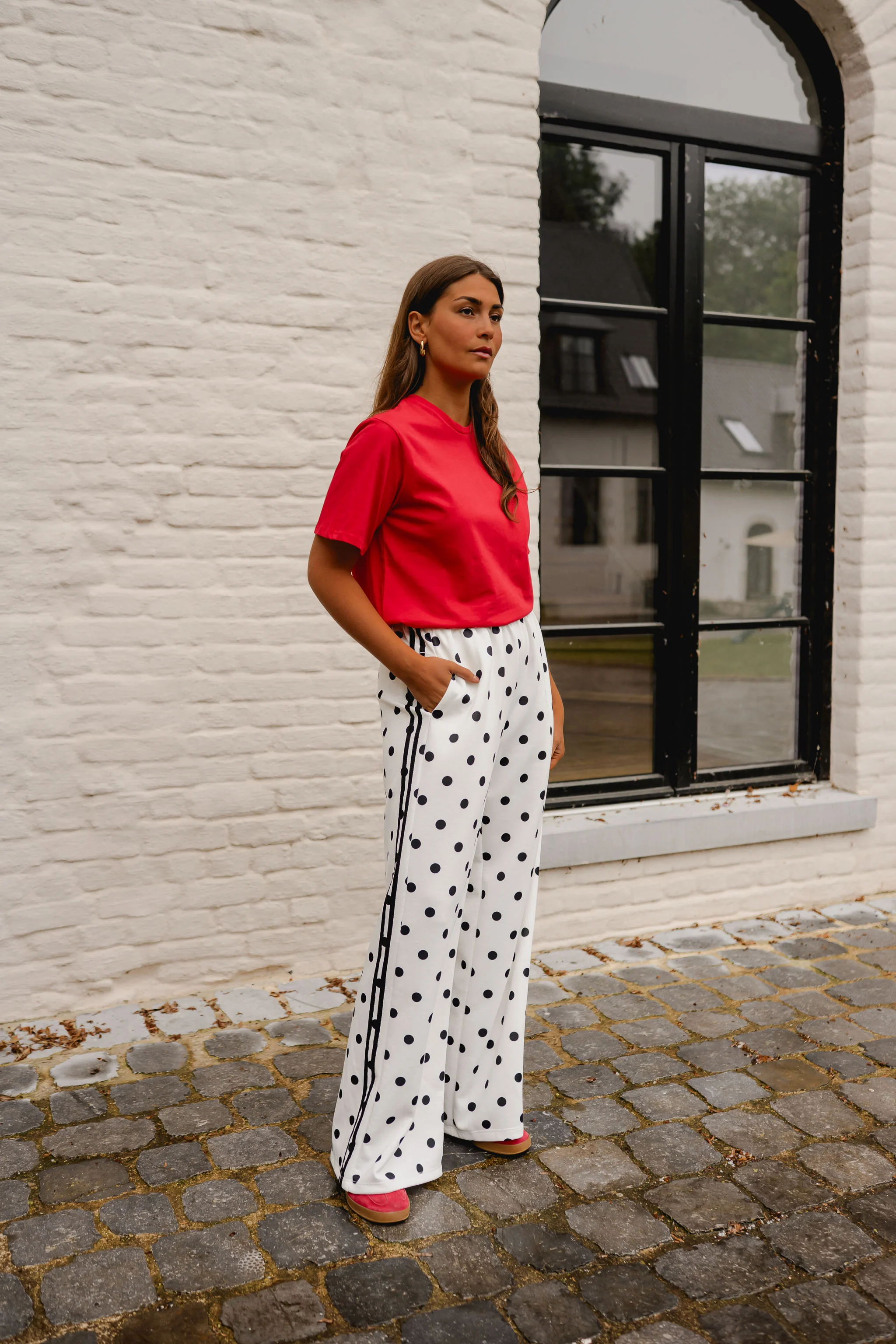 White Polka Dot Loosa Jogggers - Image 4