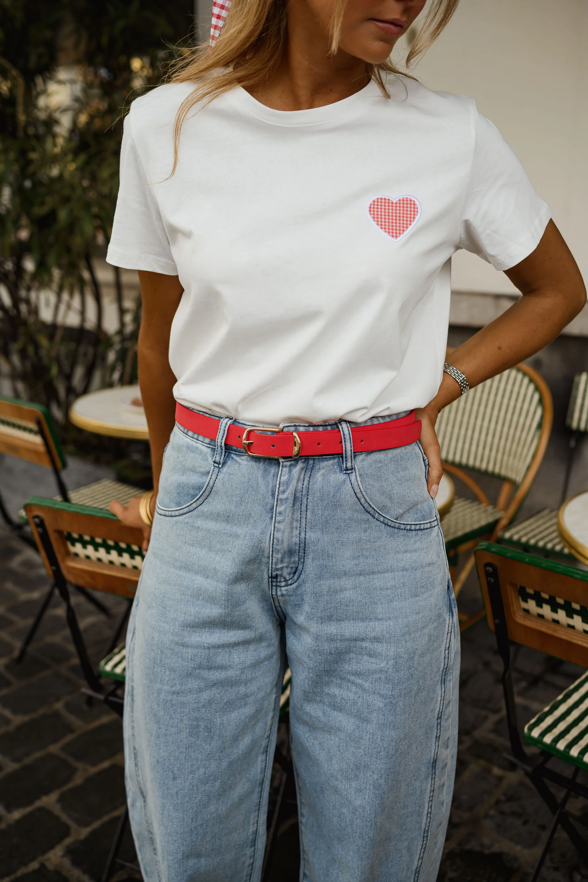 White With Red Heart Aly T-Shirt - Image 6