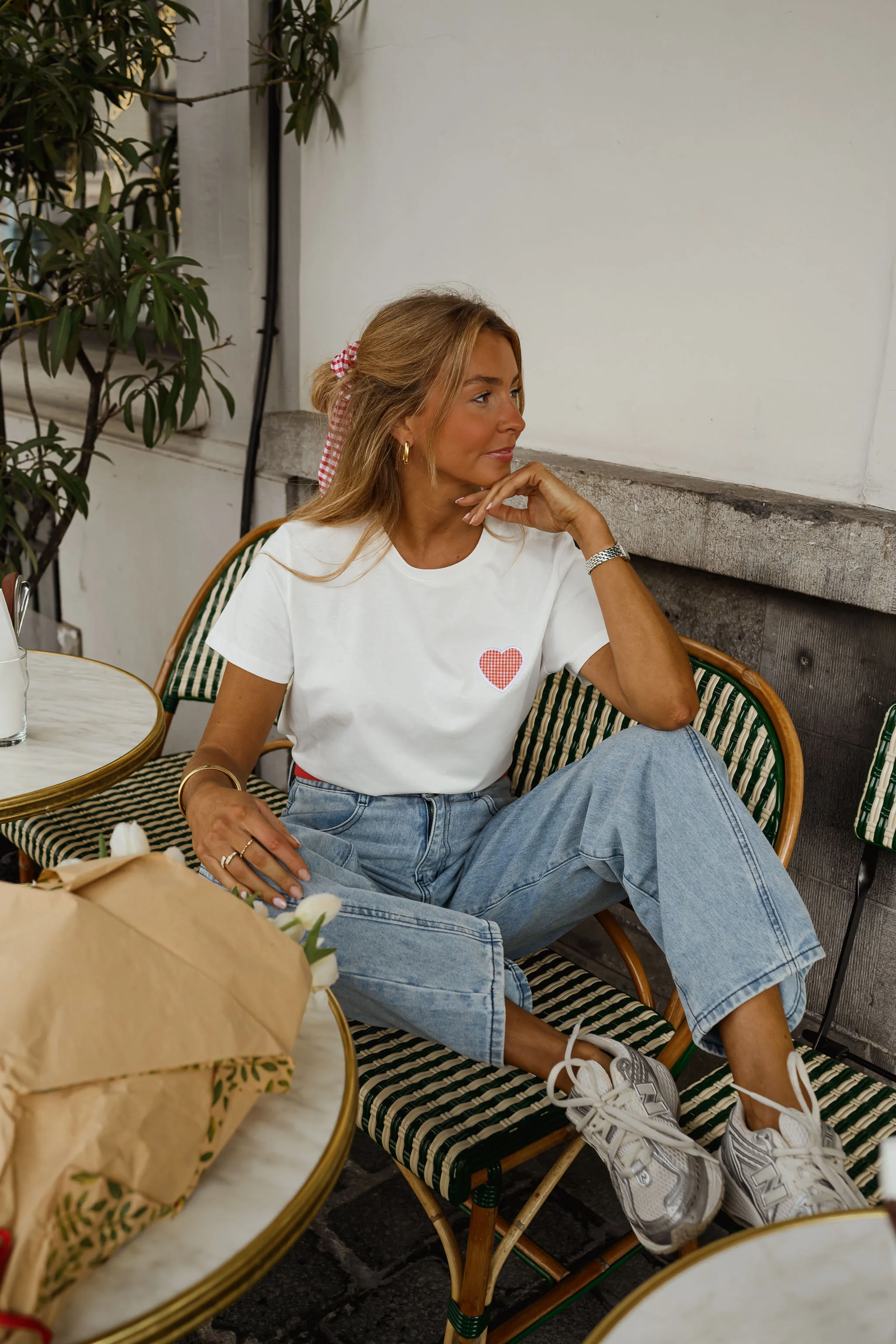 White With Red Heart Aly T-Shirt - Image 8