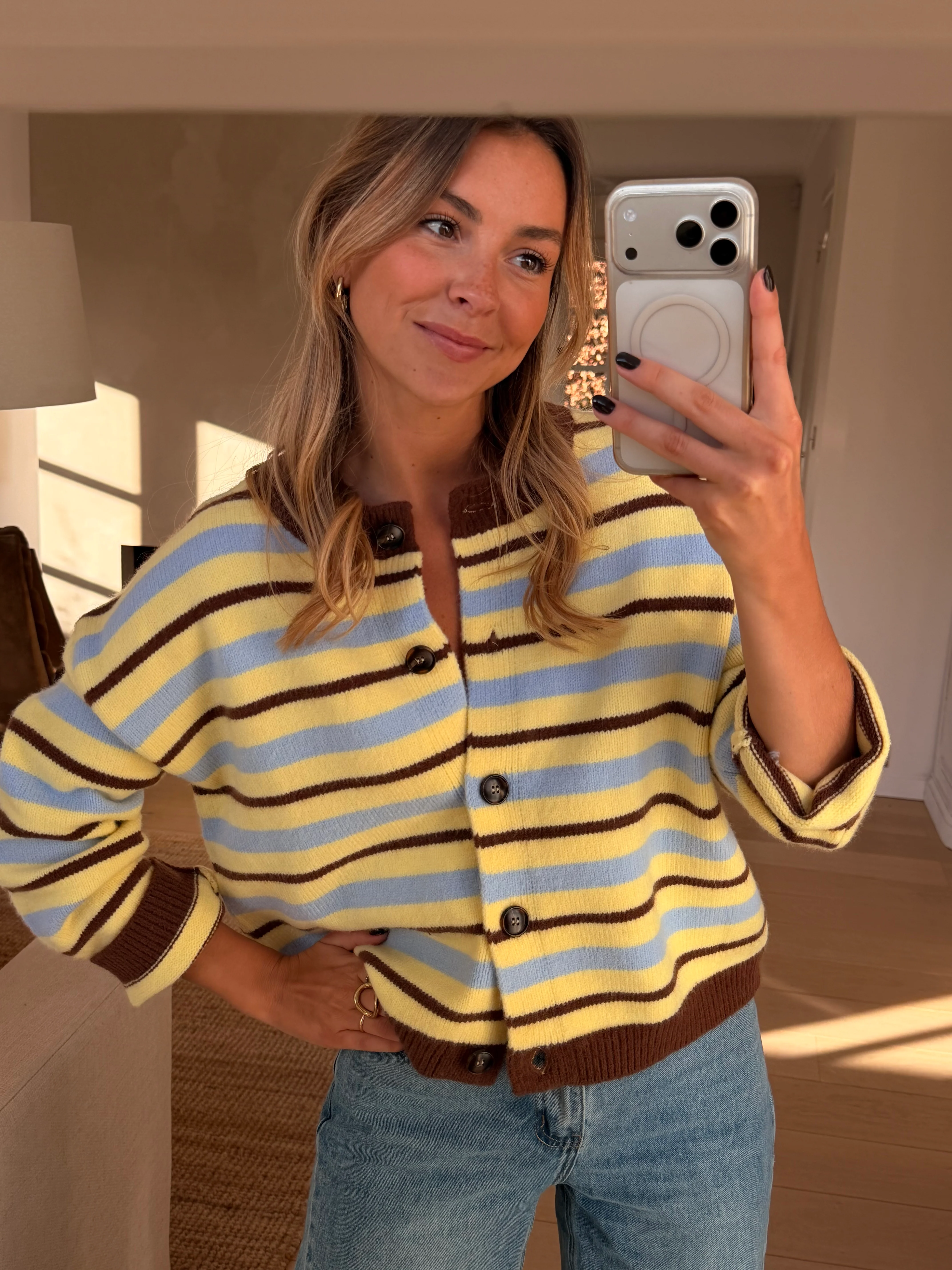 Yellow Striped Bianca Cardigan - Image 16