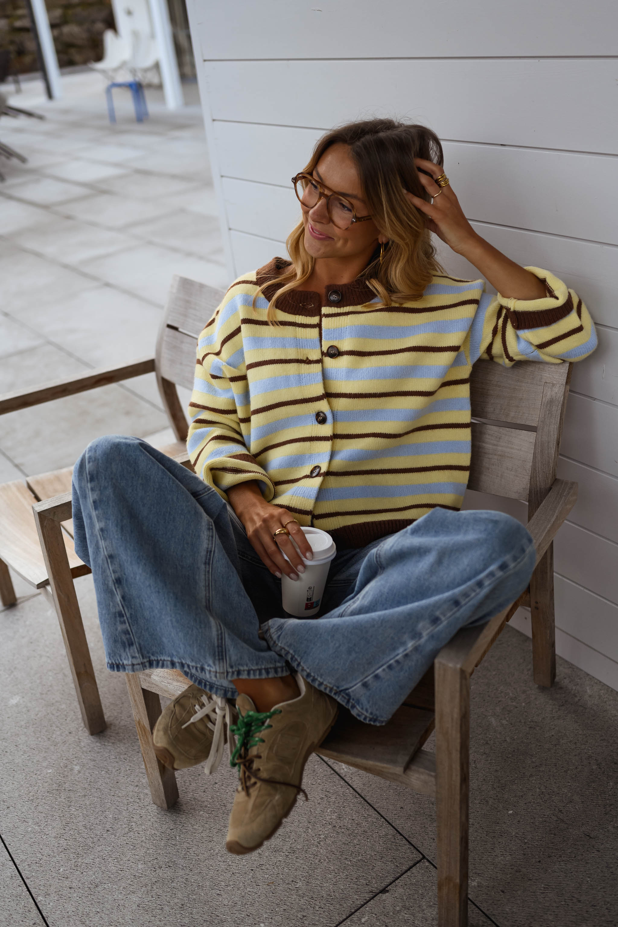 Yellow Striped Bianca Cardigan - Image 5