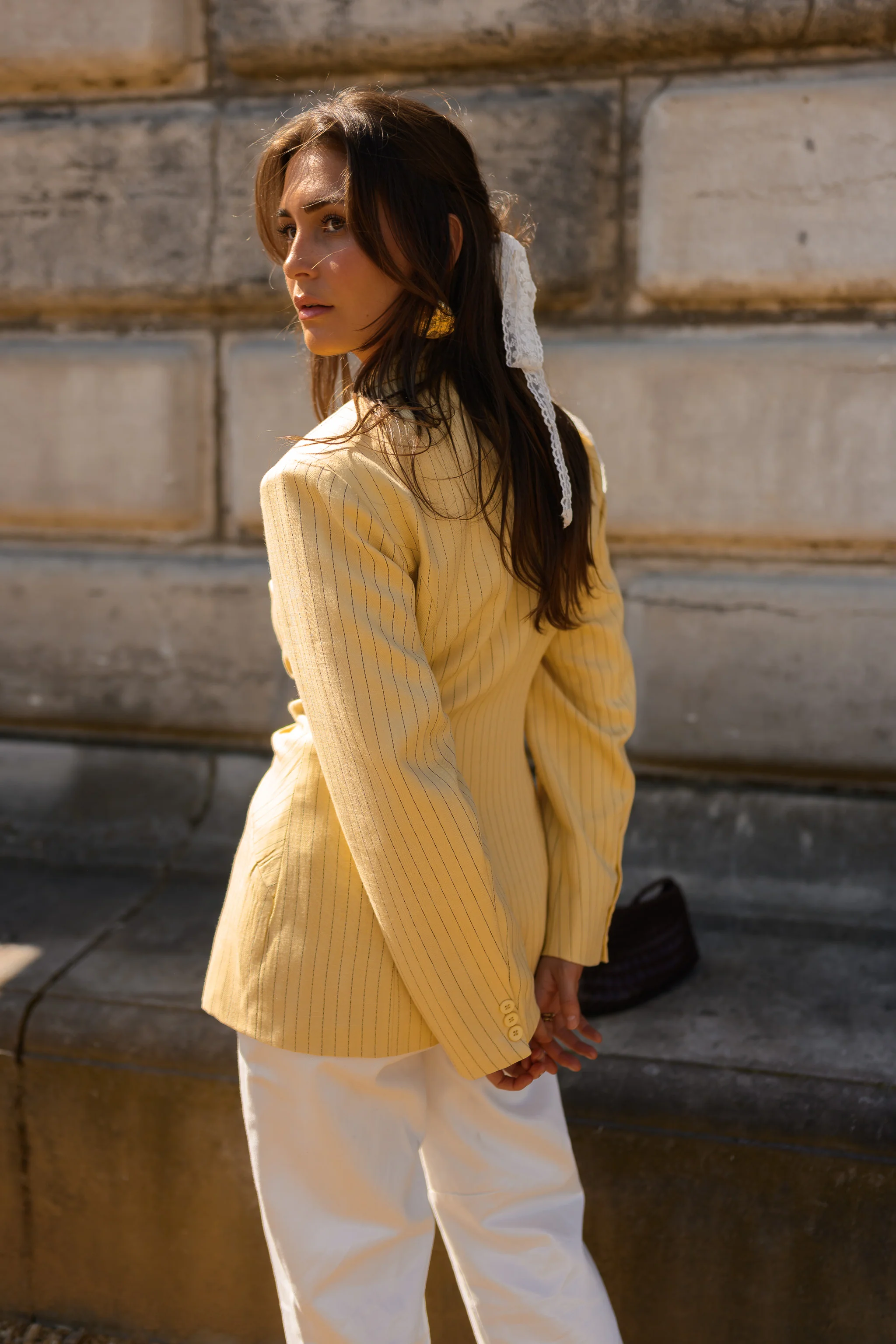 Yellow Striped Valentina Blazer - Image 7